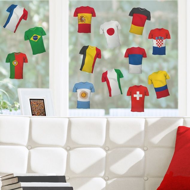 Folia okienna dla dzieci Zestaw naklejek na koszulki piłkarskie