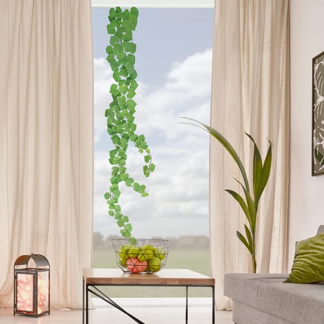 Folia okienna do salonu Czop liściowy w kształcie serca