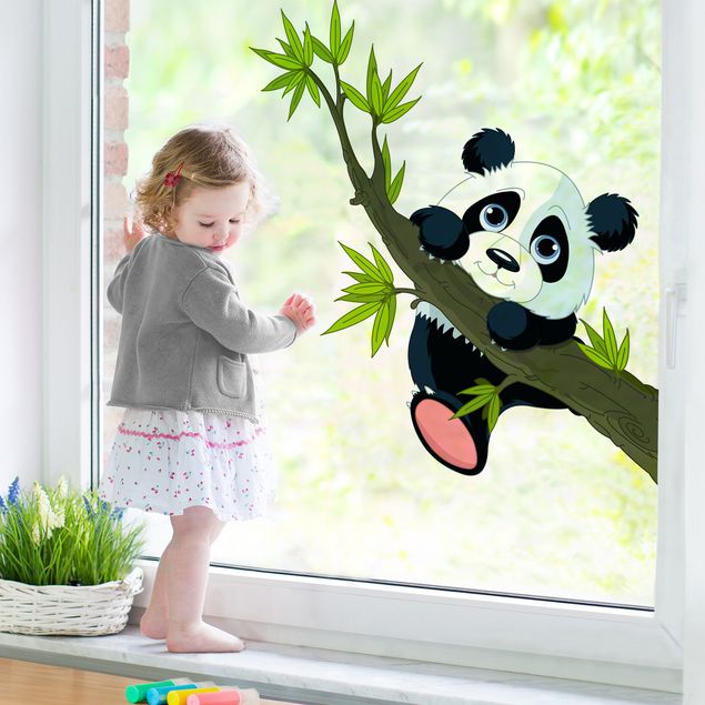 Folia okienna dla dzieci Panda wspinająca się