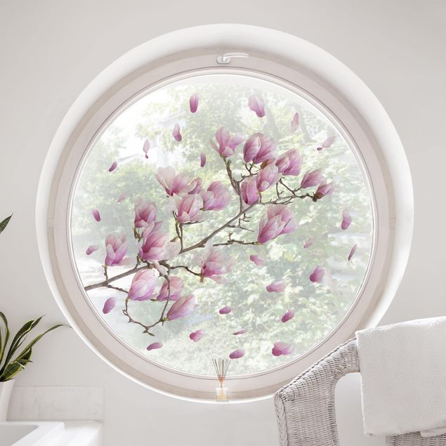 Folia okienna do sypialni Zestaw oddziałów magnolii