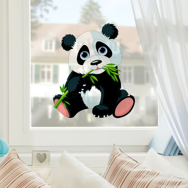 Folia okienna kolorowy Snacking Panda