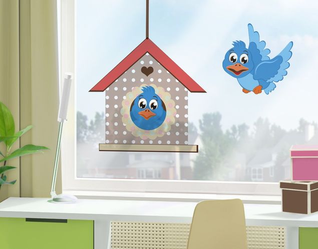 Folia okienna dla dzieci Birdhouse