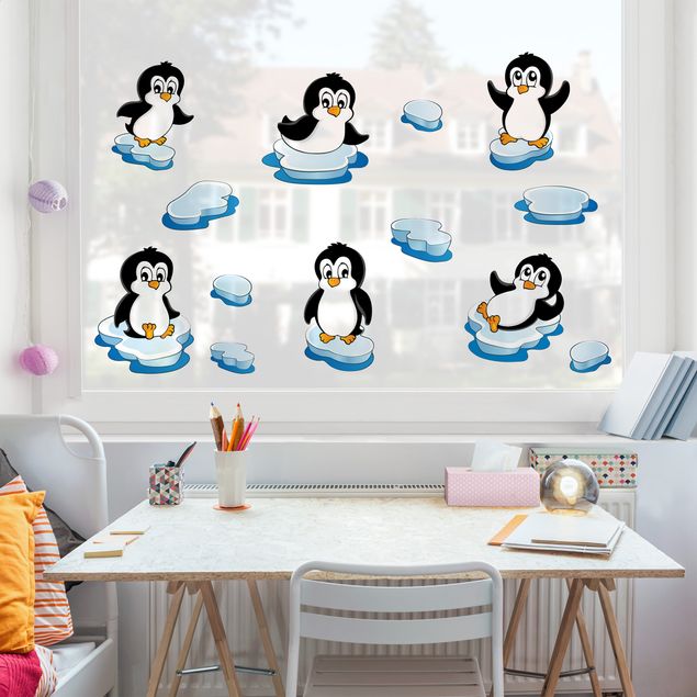 Folia okienna dla dzieci Zestaw pingwinów