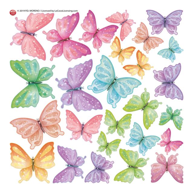 Kolorowa folia okienna Zestaw brokatowych motyli