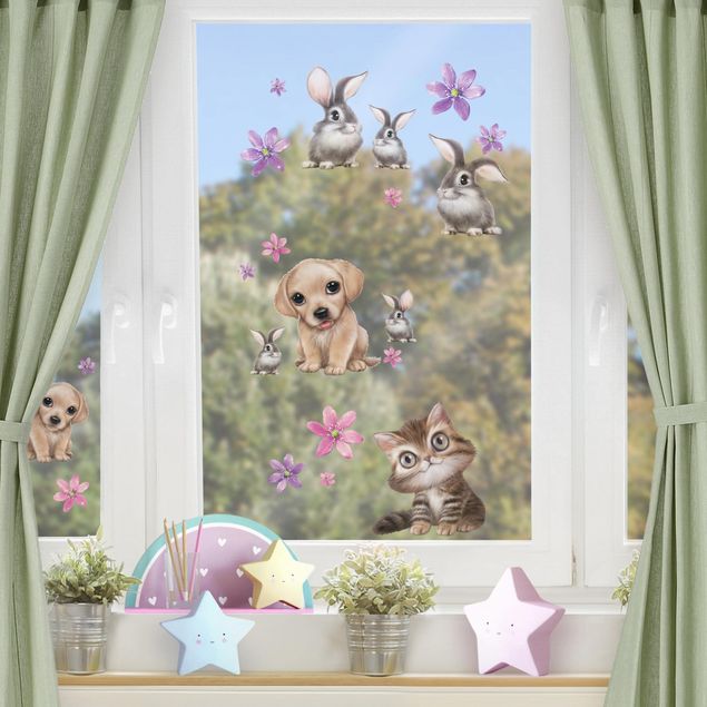 Folia okienna dla dzieci Zestaw Zwierzęta domowe