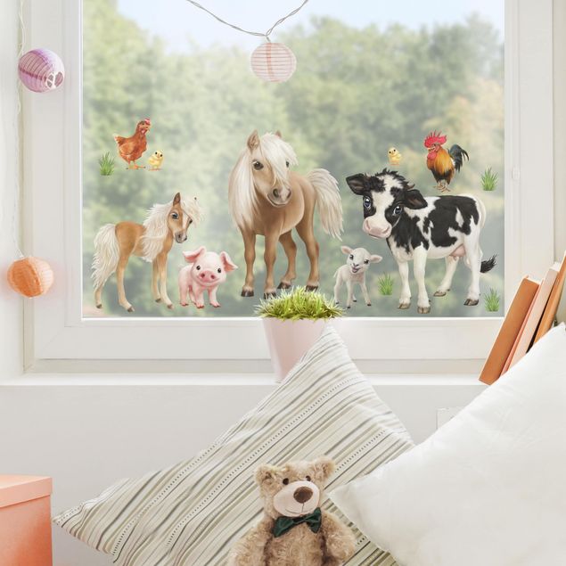 Folia okienna dla dzieci Mega zestaw "Zwierzęta na farmie