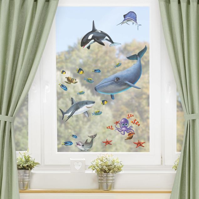 Folia okienna dla dzieci Zwierzęta w morzu