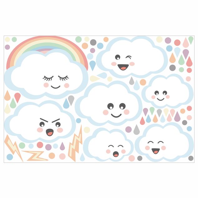 Pokój niemowlęcy Zestaw chmur z twarzami