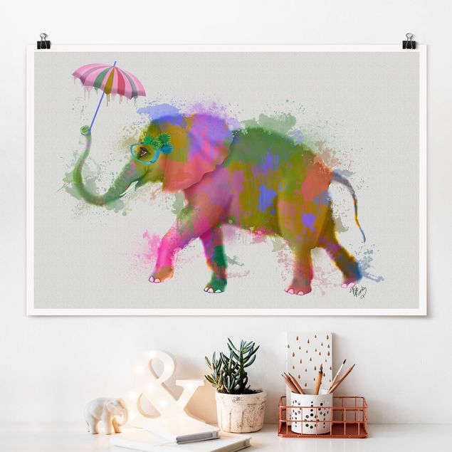 Słoń obraz Rainbow Splash Elephant
