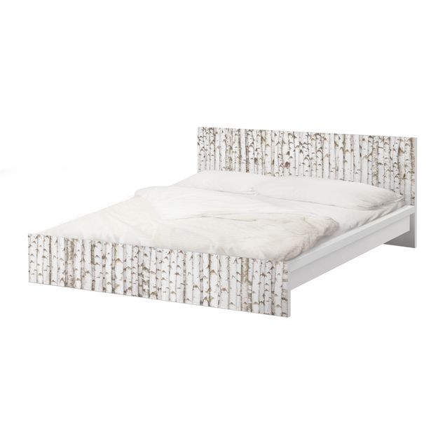 Okleina meblowa IKEA - Malm łóżko 140x200cm - Nr YK15 Ściana brzozowa