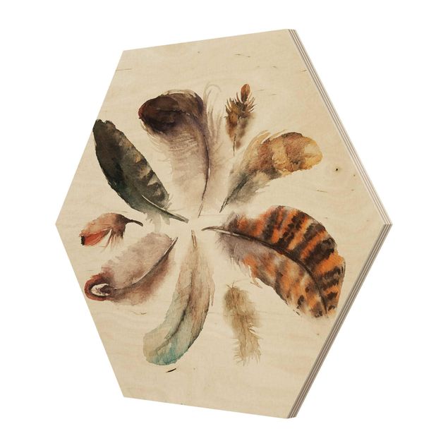 Obraz heksagonalny z drewna - Kolekcja wiosenna