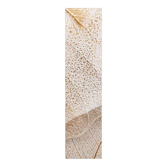 Tekstylia domowe Filigranowa struktura liści w złocie