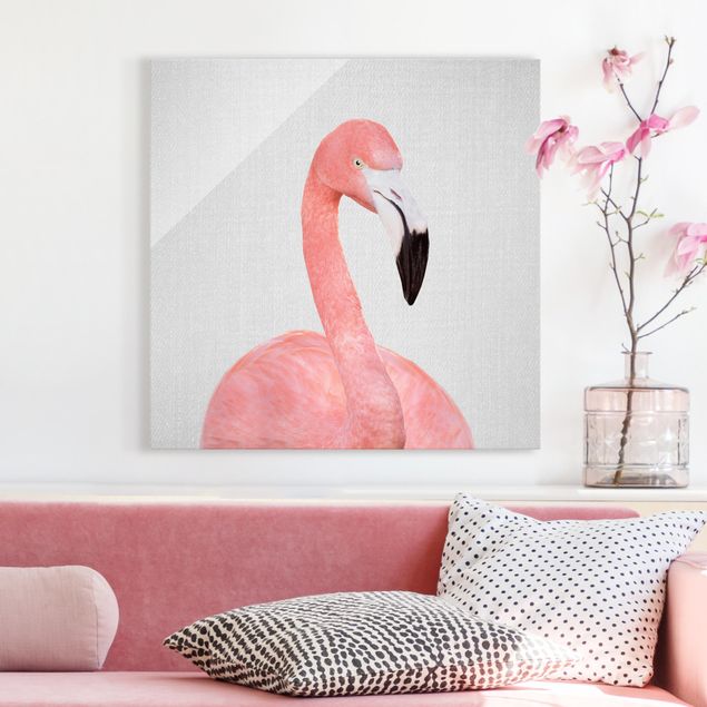 Obrazy na szkle kwadrat Flamingo Fabian