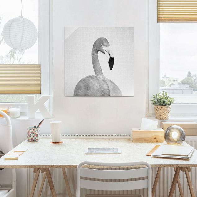 Obrazy do salonu nowoczesne Flamingo Fabian Black And White