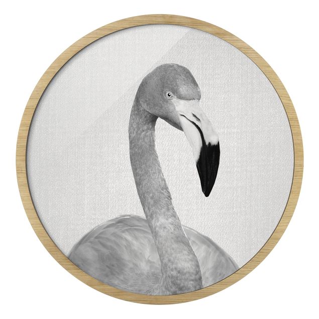 Obrazy do salonu Flamingo Fabian czarno-biały