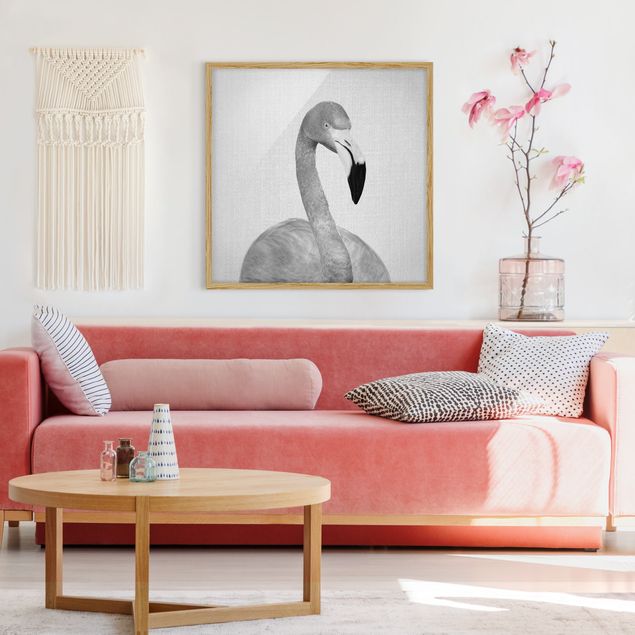 Obrazy w ramie dla dzieci Flamingo Fabian Black And White