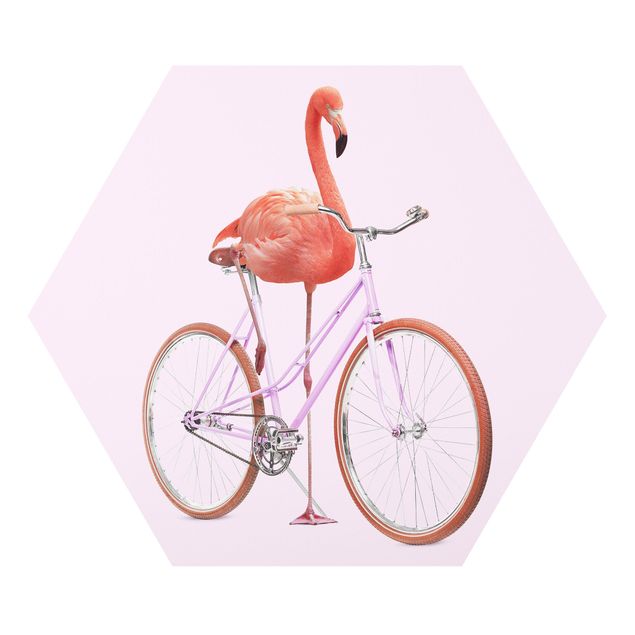 Obrazy artystów Flamingo na wysokich obcasach
