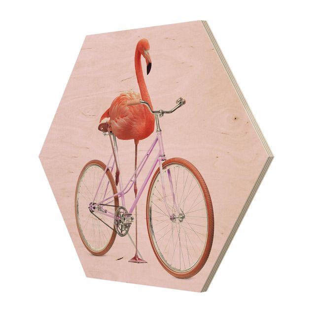 Jonas Loose obrazy Flamingo z rowerem