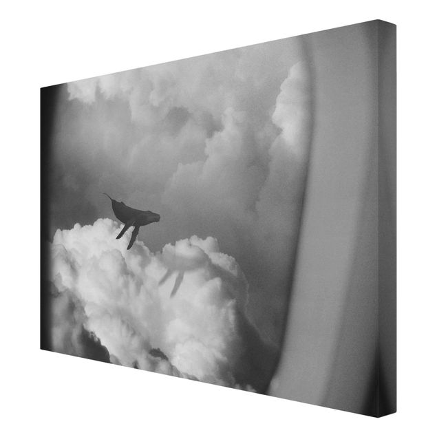 Artystyczne obrazy Latający wieloryb w chmurach