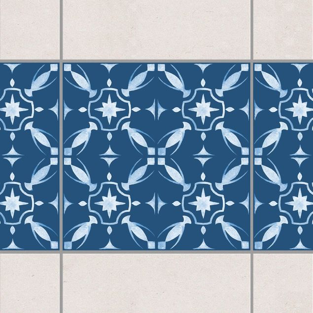 Dekoracja do kuchni Ciemnoniebiesko-biała seria wzorów Nr 01
