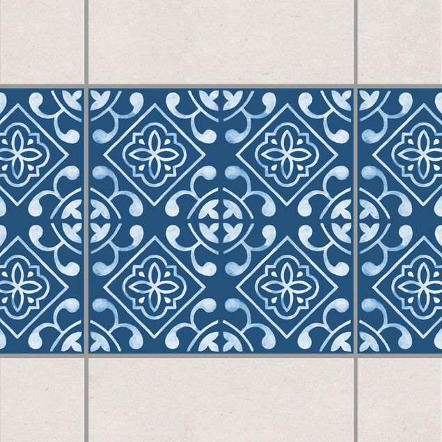 Dekoracja do kuchni Ciemnoniebiesko-biała seria wzorów Nr 02