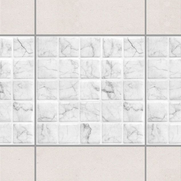 Dekoracja do kuchni Płytka mozaikowa o wyglądzie marmuru Bianco Carrara