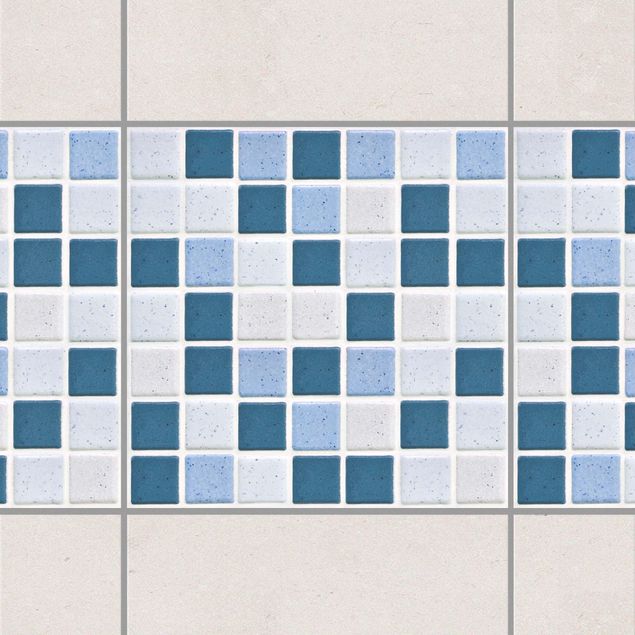 Dekoracja do kuchni Płytki mozaikowe niebiesko-szare
