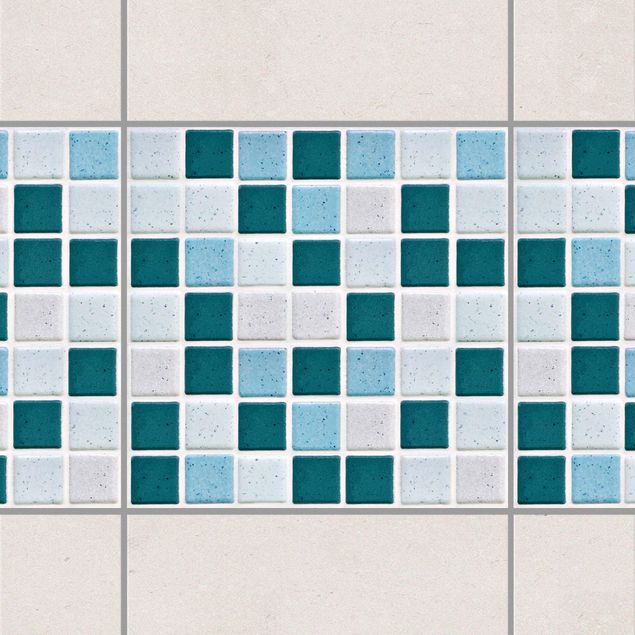 Dekoracja do kuchni Płytki mozaikowe turkusowoniebieskie