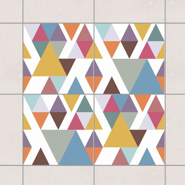Dekoracja do kuchni Zestaw kolorowych trójkątów