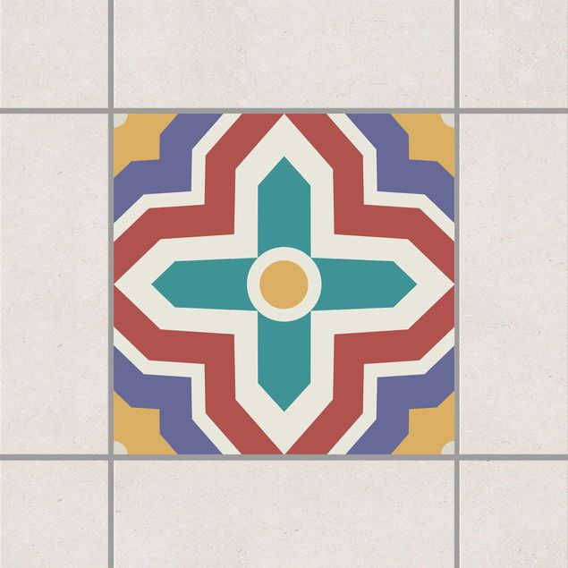 Dekoracja do kuchni Kolorowy wzór krzyża z płytek marokańskich