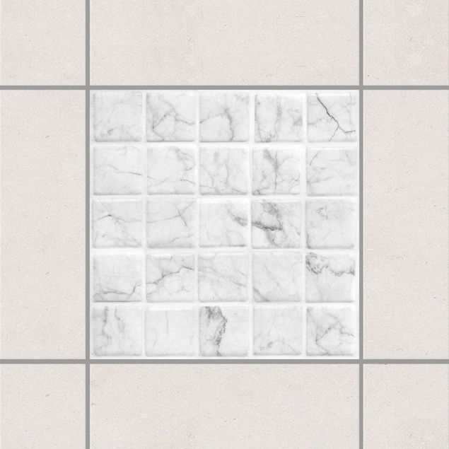 Dekoracja do kuchni Płytka mozaikowa o wyglądzie marmuru Bianco Carrara