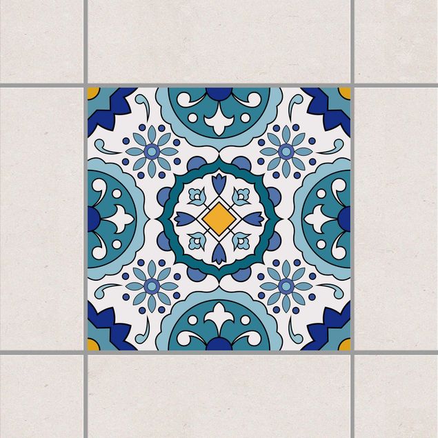 Dekoracja do kuchni Portuguese Azulejo Tile Turquoise
