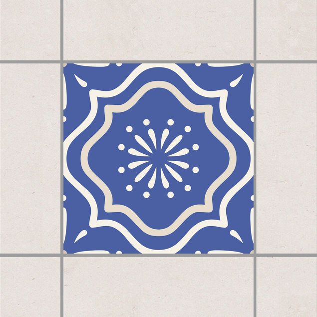 Dekoracja do kuchni Portugalski ornament z płytek ceramicznych niebieski