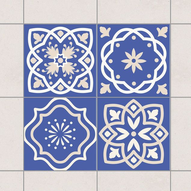 Dekoracja do kuchni 4 Płytki portugalskie niebieskie