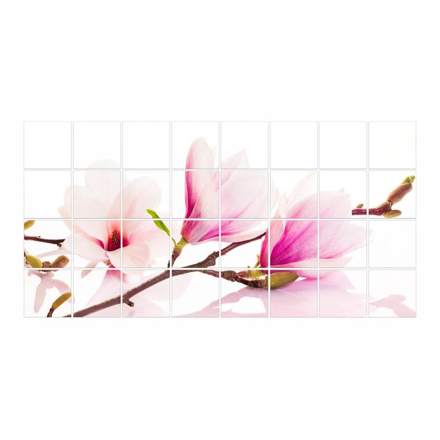 Naklejki na płytki Gałązka magnolii delikatnej