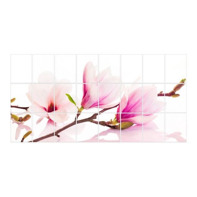 Naklejka na płytki - Gałązka magnolii delikatnej
