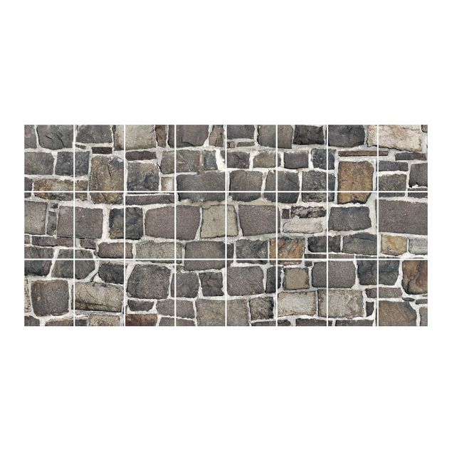 Naklejka na płytki - Tapeta z kamieni szlachetnych Ściana z kamienia naturalnego