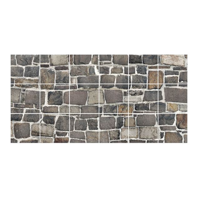 Naklejka na płytki - Tapeta z kamieni szlachetnych Ściana z kamienia naturalnego