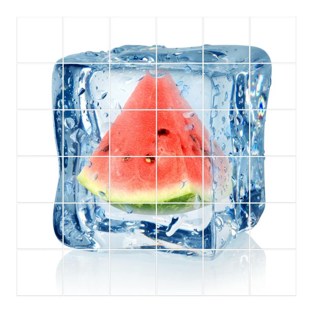Naklejki na płytki Melon w kostce lodu