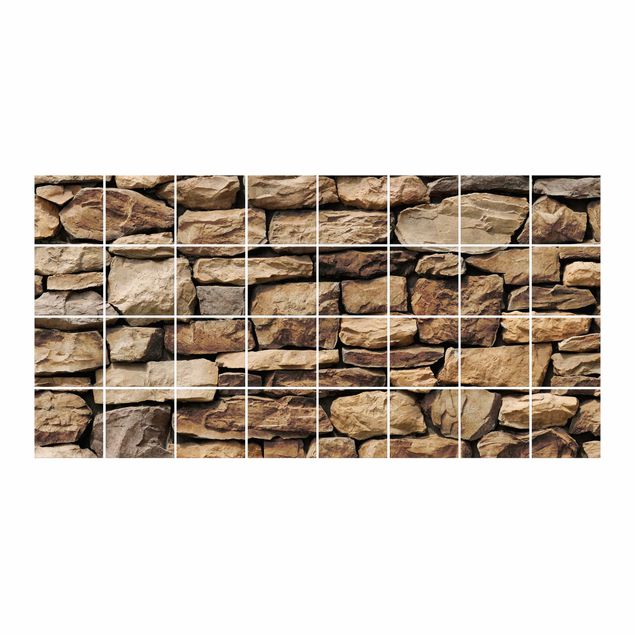 Naklejka na płytki - Amerykański mur z kamienia