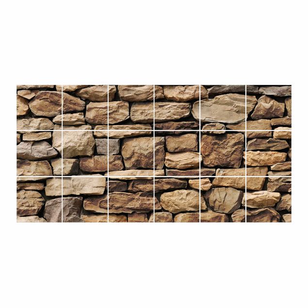 Naklejka na płytki - Amerykański mur z kamienia