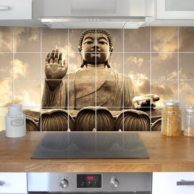 Dekoracja do kuchni Wielki Budda Sepia