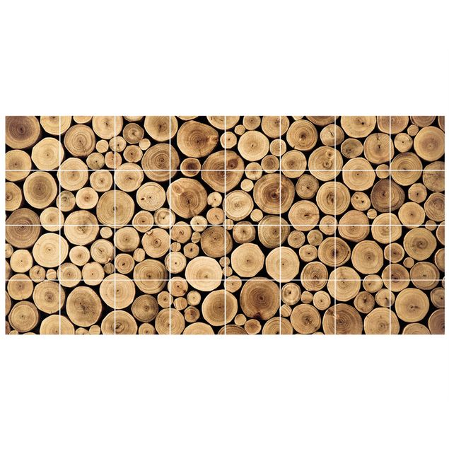 Naklejki na kafelki drewno Drewno opałowe dla domu