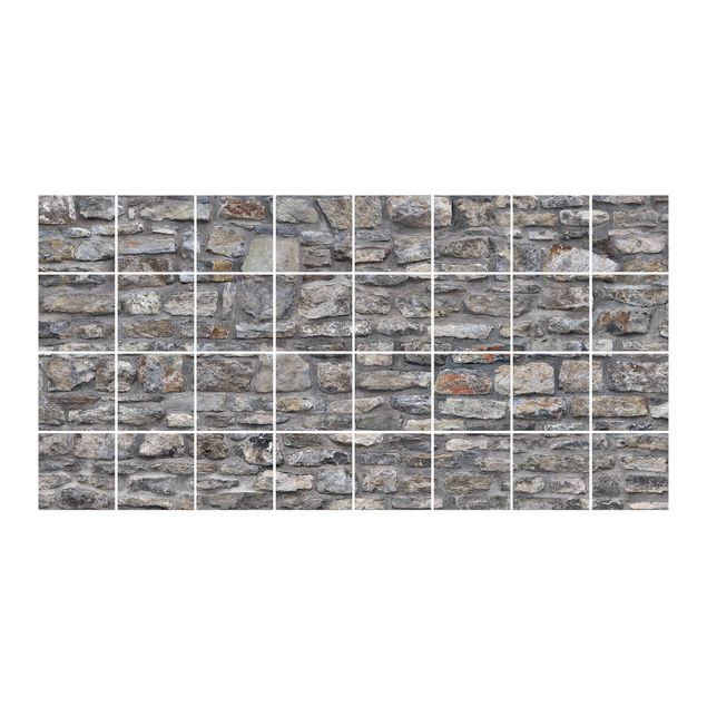 Naklejka na płytki - Tapeta z naturalnego kamienia Old Stone Wall