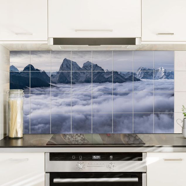 Dekoracja do kuchni Morze chmur w Himalajach