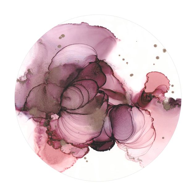 Okrągły dywan winylowy - Czystość płynąca w fiolecie