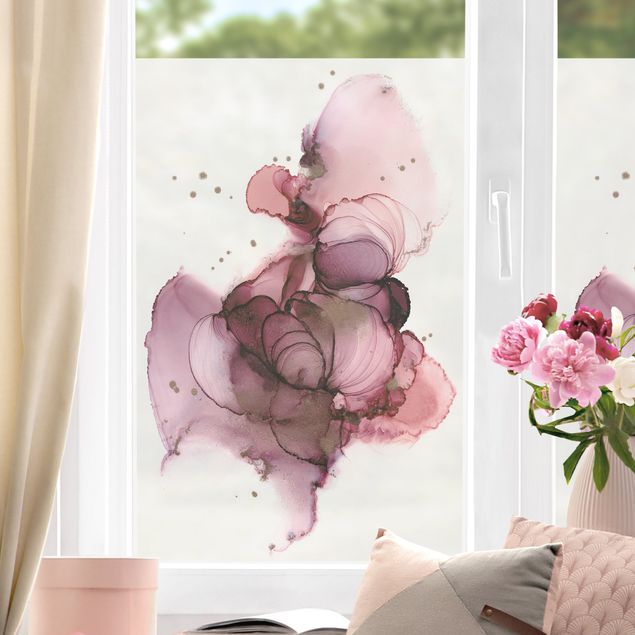Folia okienna do salonu Płynąca czystość w fiolecie