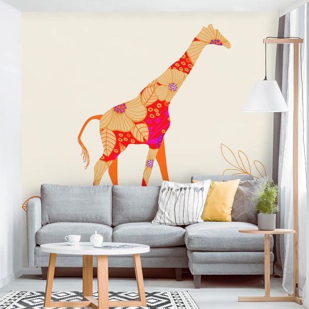 żyrafa tapeta Kwiatowa żyrafa