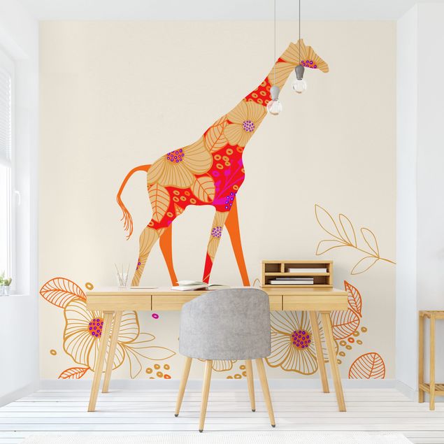Pokój niemowlęcy i dziecięcy  Kwiatowa żyrafa