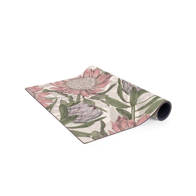 szary dywan Kwiatowa elegancja Protea